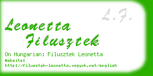 leonetta filusztek business card